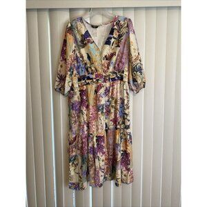 Simplee Plus Women’s 3XL Long Sleeve Floral Maxi Dress